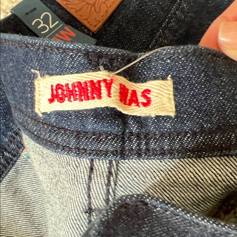 Johnny Was Dark Cargo Blue Jeans with  Patch detail - Picture 4 of 11